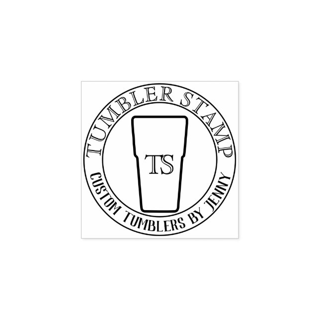 Sello De Caucho Tumblador de la Copa Mug de letra monograma (Impresión)