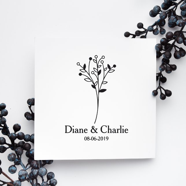 Sello De Caucho Twigs Wedding Monogram (Subido por el creador)