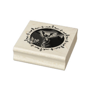 Sello De Caucho Twilight Magical Crystal Elegant Amethyst Dragon