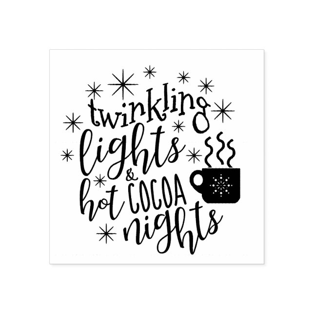 Sello De Caucho Twinkling Lights Hot Cocoa Nights ID593 (Impresión)