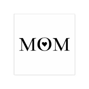 Sello De Caucho Typografía de mamá con corazón