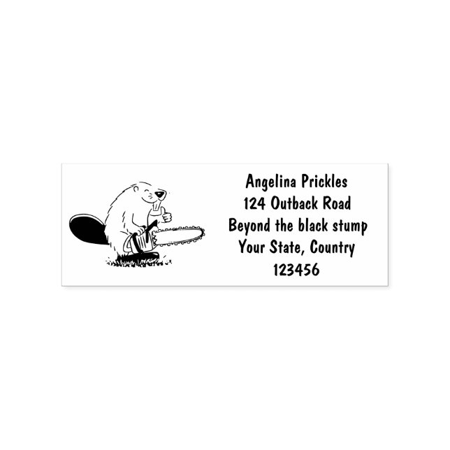 Sello De Caucho Un castor gracioso con humor de personalizado de l (Impresión)