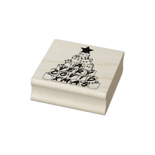 Sello De Caucho Una Madera De Papel Higiénico Para Navidades De Xm