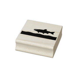 Sello De Caucho Una trucha en un arroyo