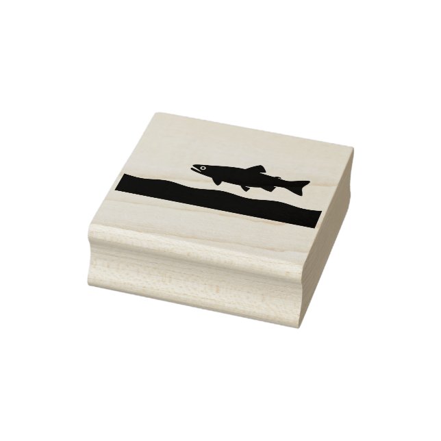 Sello De Caucho Una trucha en un arroyo (Sello)