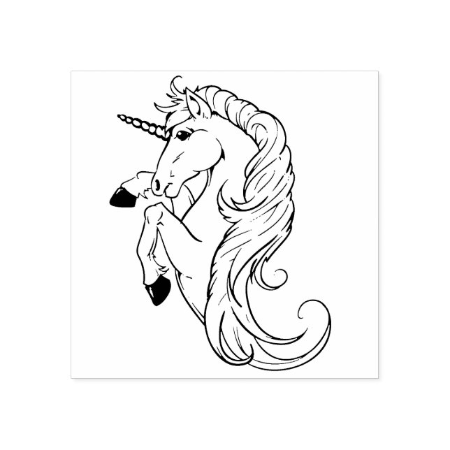 Sello De Caucho Unicornio (Impresión)
