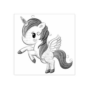 Sello De Caucho Unicornio bonito
