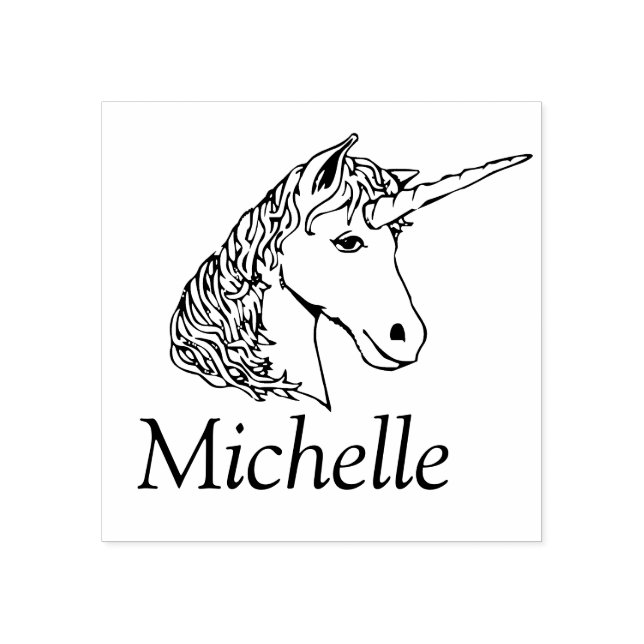 Sello De Caucho Unicornio personalizado (Impresión)