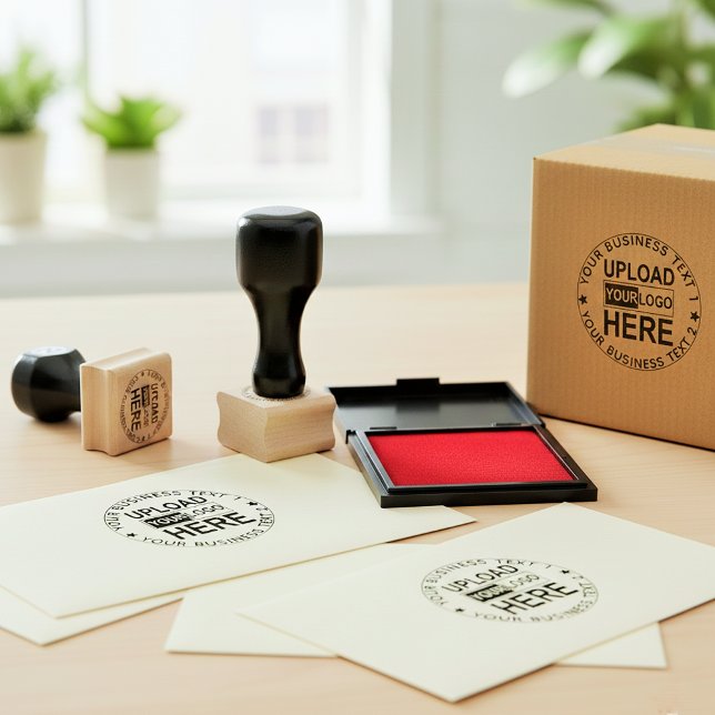 Sello De Caucho Upload Logo Stamp. Custom Small Business Font Seal (Custom logo stamp for boxes)