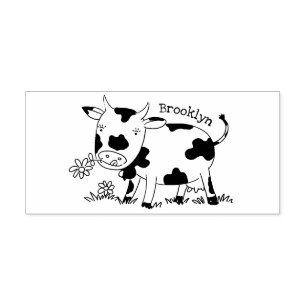 Sello De Caucho Vaca corta en ilustracion personalizado de campo v