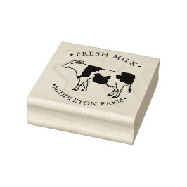 Sello De Caucho Vaca de granja - Leche fresca