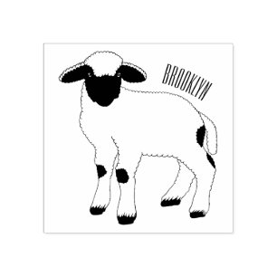 Sello De Caucho Valais Blacknose ilustracion personalizado ovino