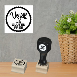 Sello De Caucho Vegan and Gluten Free Identification for Products,