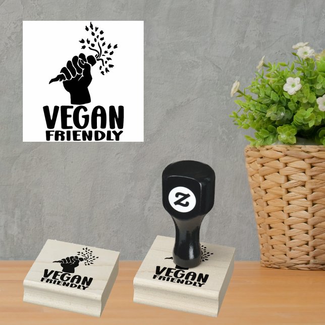 Sello De Caucho Vegan Friendly, simple (Subido por el creador)