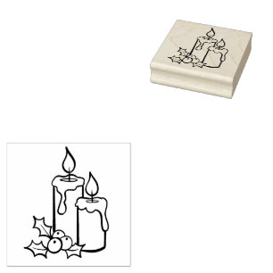 Sello De Caucho Velas navideñas