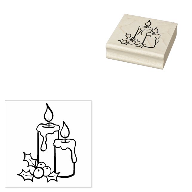 Sello De Caucho Velas navideñas (Sellado)