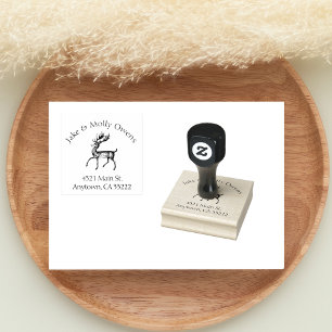 Sello De Caucho Venado con manchas de vintage personalizado