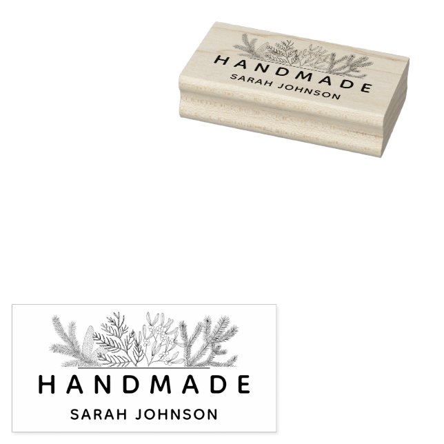 Sello De Caucho Verde de invierno hecho a mano personalizado (Sellado)