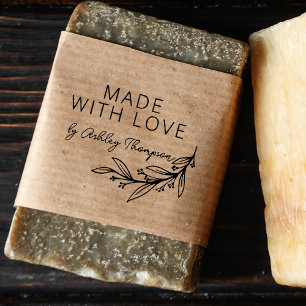 Sello De Caucho Verde elegante personalizado hecho a mano por