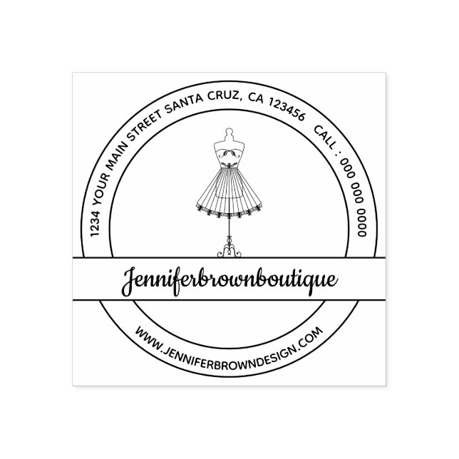 Sello De Caucho Vestido de moda Mannequin Smascado (Impresión)