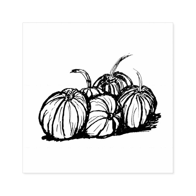 Sello De Caucho Vida residual de calabaza, dibujo original (Impresión)