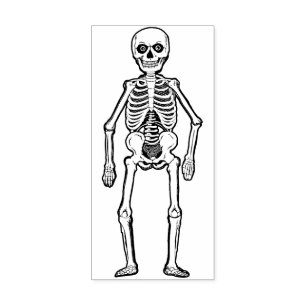Sello De Caucho Viejo esqueleto alemán de Halloween