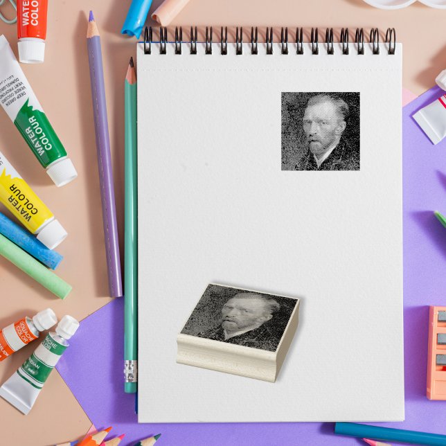 Sello De Caucho Vincent Van Gogh sube tu arte y crea Personalizado (Vincent Van Gogh Upload Your Art and Create Custom Rubber Stamp)