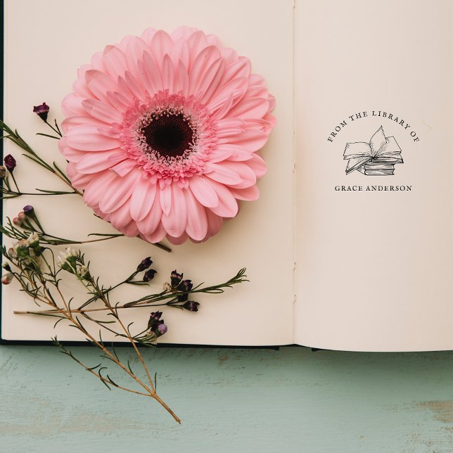 Sello De Caucho Viñeta De La Biblioteca De Nombre Personalizado (Subido por el creador)