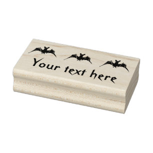 Sello De Caucho Vintage Bats con su artesanía de texto Personaliza