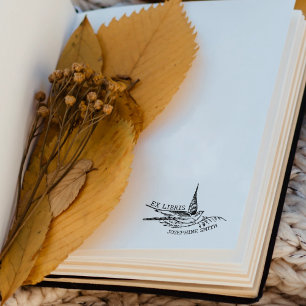 Sello De Caucho Vintage Bird, Biblioteca Ex Libris Book