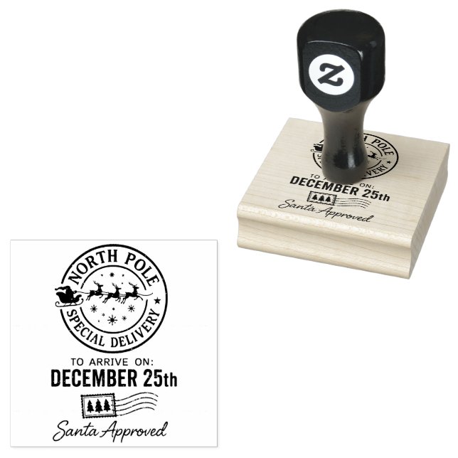 Sello De Caucho Vintage Christmas North-pole (Sellado)