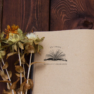 Sello De Caucho Vintage Custom Name Elegant Library Book