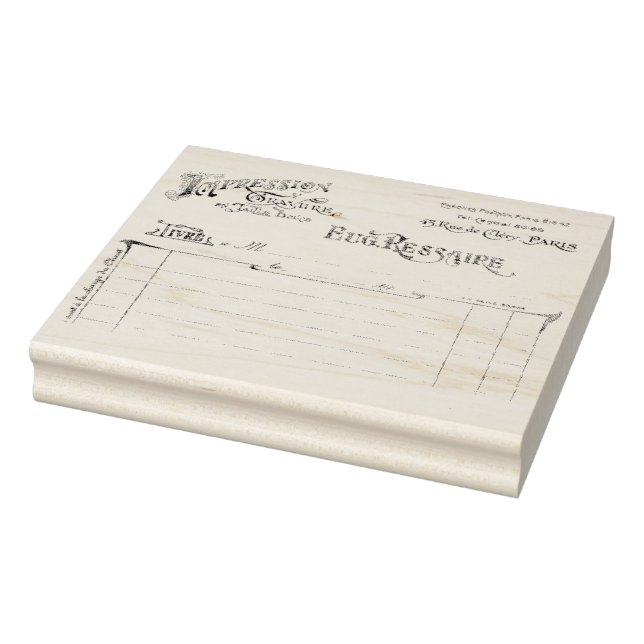 Sello de caucho vintage de recibos franceses (Sello)