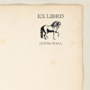 Sello De Caucho Vintage Ex Libris Horse Hippophia libro ecuestre