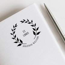 Vintage Ex Libris Laurel Wreath Personalizado Libr