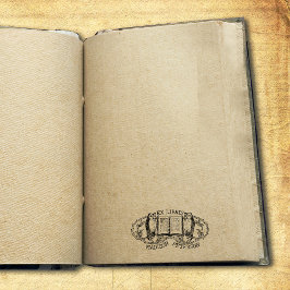 Sello De Caucho Vintage Ex Libris Ows, Libro