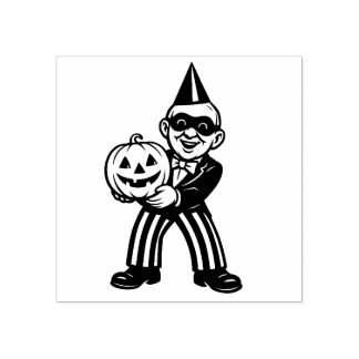 Sello De Caucho Vintage Halloween Party Man Rubber Stamp