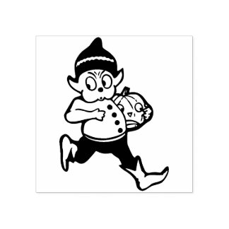 Sello De Caucho Vintage Halloween Running Brownie con Jack O'Lante