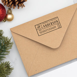 Sello De Caucho Vintage Hand Classic Family Name & Return Address