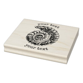 Sello De Caucho Vintage Nautical Spiral Sea Shell con texto Person