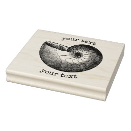 Sello De Caucho Vintage Nautilus Sea Shell Tema de la playa con te