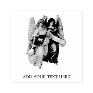 SELLO DE CAUCHO VINTAGE "NAVIDADES ANGEL" WOOD ART STAMP