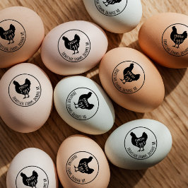 Sello De Caucho Vintage Personalized Rustic Farmhouse Egg Stamp