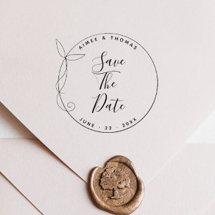 Sello De Caucho Vintage Rustic Wreath Save the Date Boda