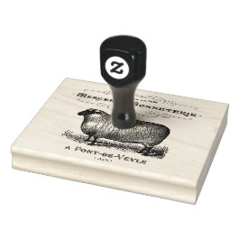 Sello De Caucho Vintage Sheep Mercantis Script Animal