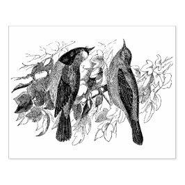 Sello De Caucho Vintage Two Birds Antique Rubber Stamp