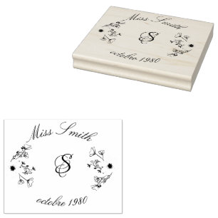 Sello De Caucho Vintage Wildflower Floral