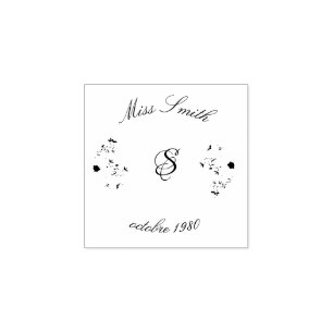 Sello De Caucho Vintage Wildflower Floral