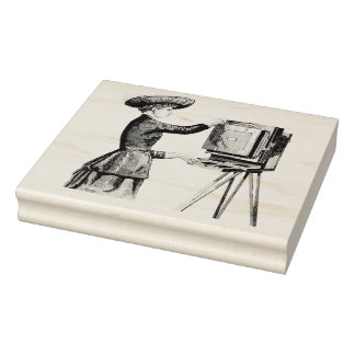 Sello De Caucho Vintage Woman Opera Cámara Rubber Art Stamp