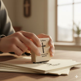 Sello De Caucho Vintage Wood Cross He Is Risen Floral Church